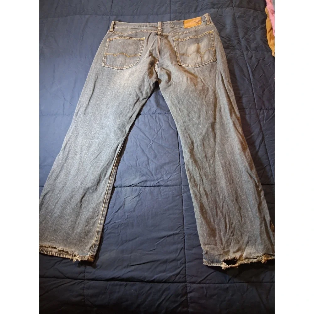 American‎ Eagle Jeans Mens 34 X 32 Blue Cotton Denim Original Boot Grunge